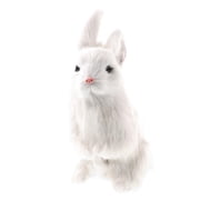 LeeQinersw Simulation Plush Animal Model Toy Home & Fairy Garden D cor - White Rabbit