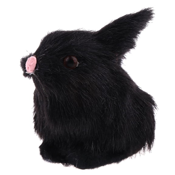 LeeQinersw Simulation Rabbit Hare Animal Illustration Model Soft Cuddly Stuffed Animal Home Black