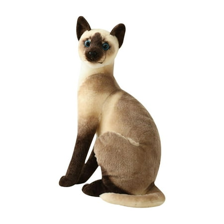 LeeQinersw Simulation Siamese Cats Animal Plush Padding Stuffed for Birthday Gift StyleD