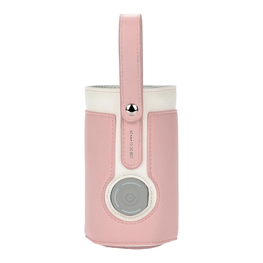 LeeQinersw Smart Baby Bottle Warmer 3 Temperature Thermostat Constant Heating USB Baby Bottle Cooler Milk Warmer for Walk Home Shopping Infant Newborn pink