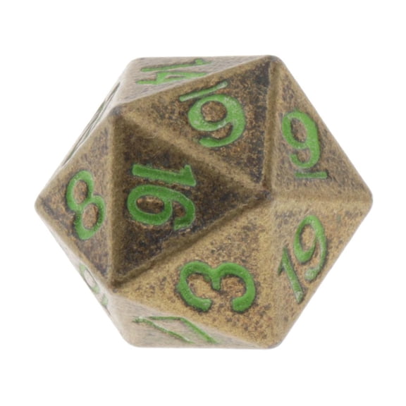 LeeQinersw Solid Metal D20 Polyhedral For D u0026 D RPG Gaming Twenty Sided Bronze