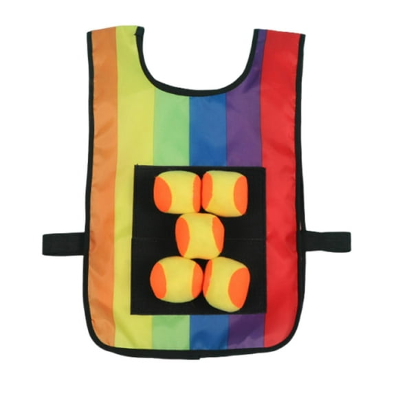 LeeQinersw Sticky Ball Game with Vest Funny Comfortable Catch Game for Sports Gift Yard Vest with Balls