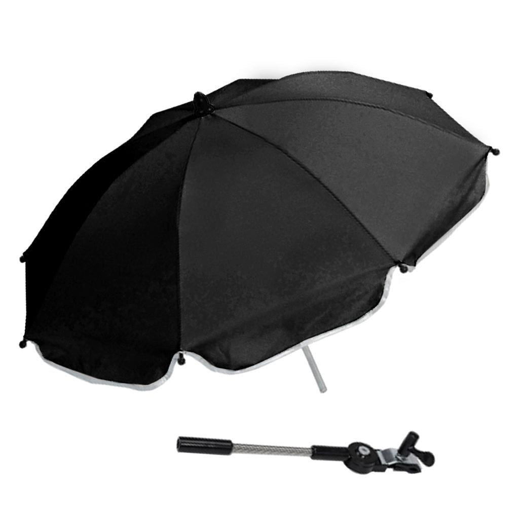 LeeQinersw Stroller Pram Pushchair Windproof Rain Protector Umbrella Black