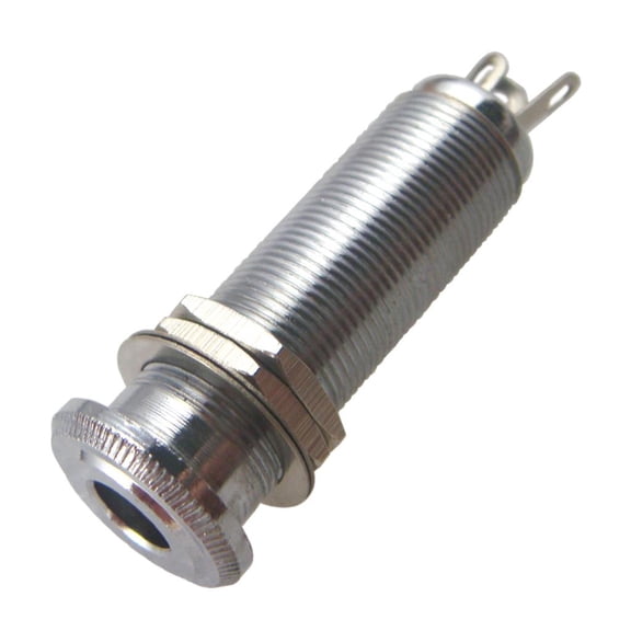 LeeQinersw Threaded Cylinder Output Input Guitar Jack Plug Socket 1/4" 6.35mm Silver