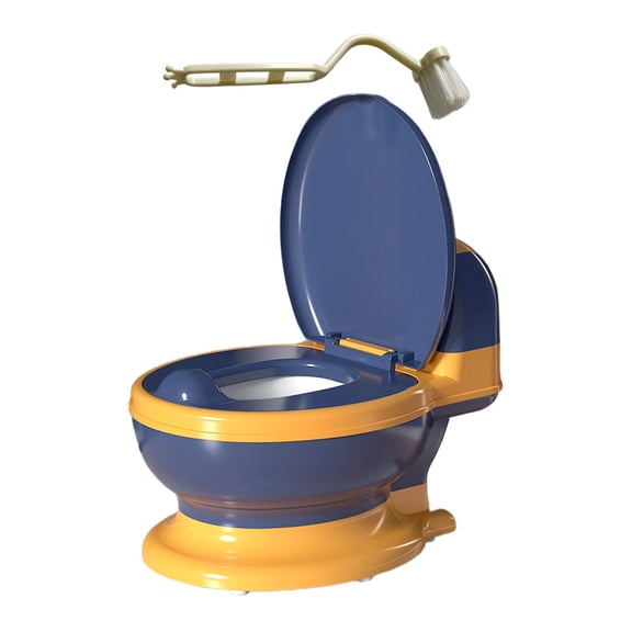 LeeQinersw Toilet Training Potty Real Feel Potty Non Slip with Spilling Guard Easy to Clean PP Seat Blue