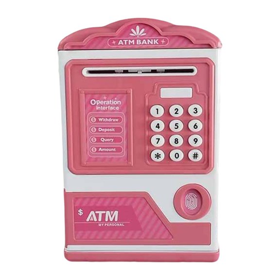 LeeQinersw Toy Piggy Bank Educational Toys ATM Machine Kids ATM Piggy Bank Electronic Money pink