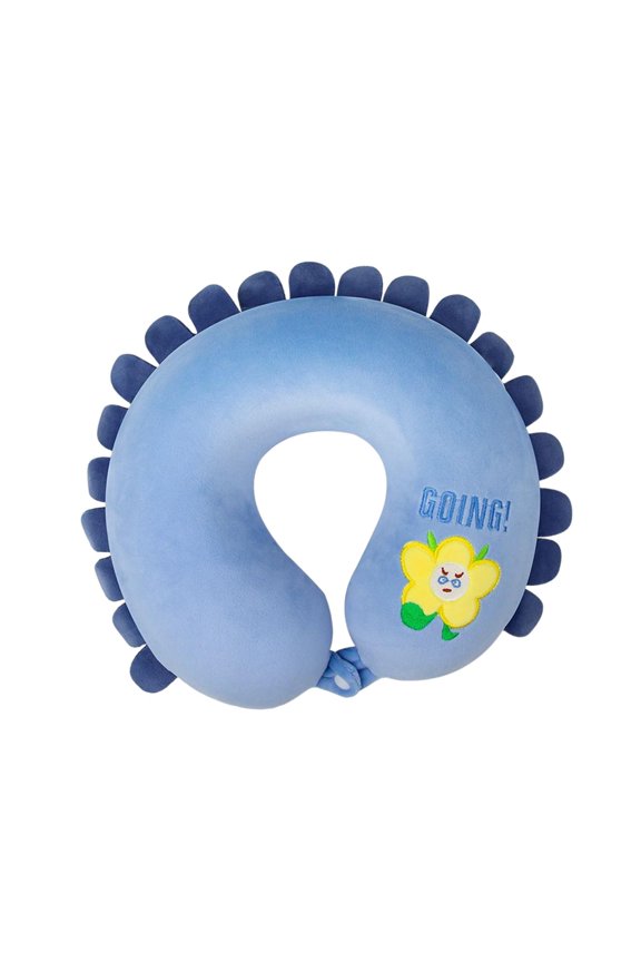 Travel Pillow Cute Cartoon Neck Rest Cushion Neck Pillow for Plane Train Home Blue