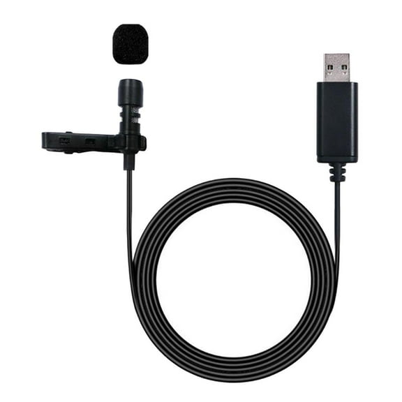 LeeQinersw USB Lavalier Microphone Omnidirectional Lapel Mic Hands Free Shirt Collar Clip-on Microphone for PC Computer, Laptop, Recording, Live Broadcasting