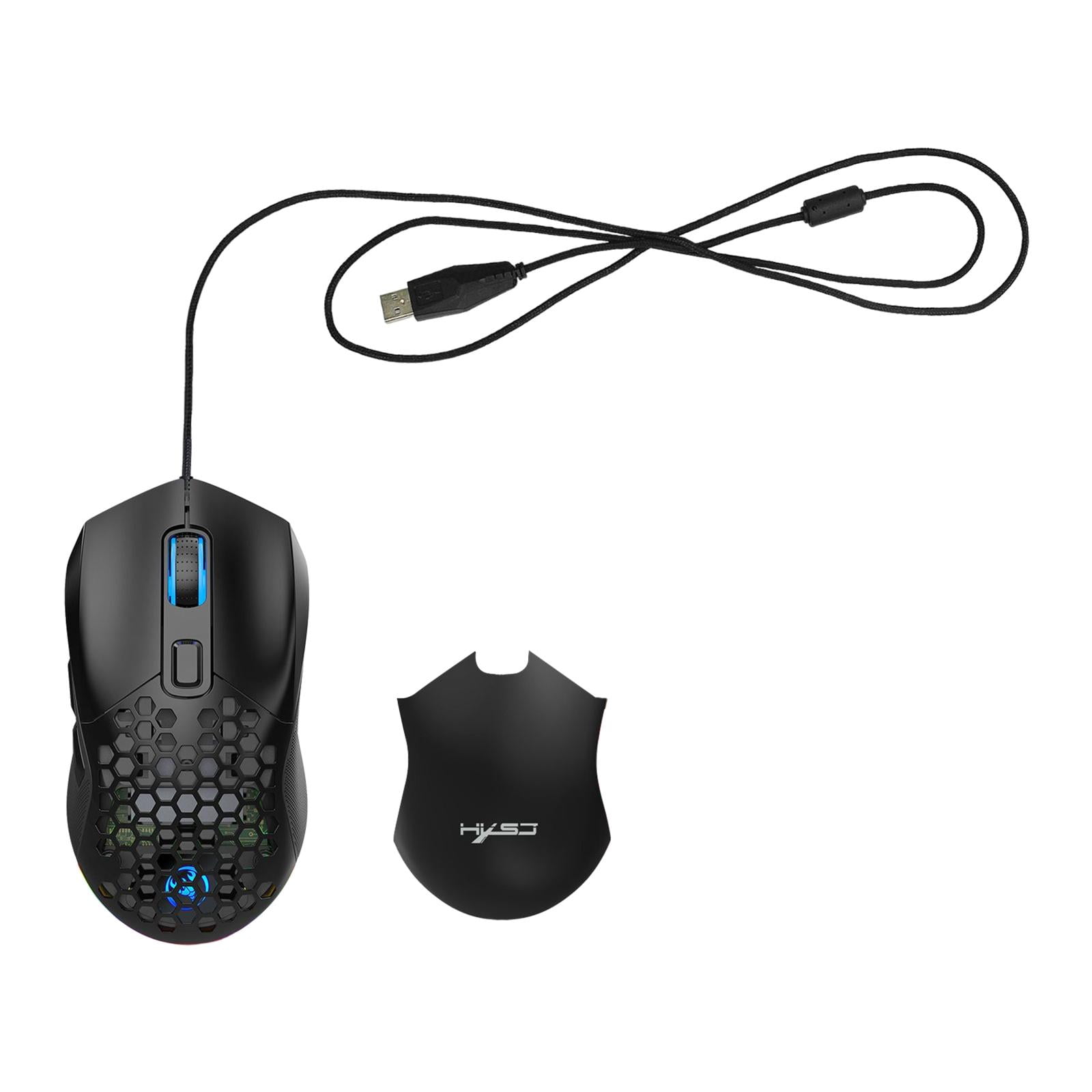 LeeQinersw USB Wired Gaming Mice 7200 DPI 6 Adjustable DPI Levels Optical Mice for PC Gamer Black