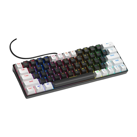 LeeQinersw USB Wired Mechanical Keyboard RGB Backlight English Layout Support Plug and Play Style B