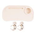 thumbnail image 1 of LeeQinersw Universal Stroller Snack Tray Stroller Tray Attachment Easy to Install Non Slip Partition Storage Detachable with Cups Holder White, 1 of 9