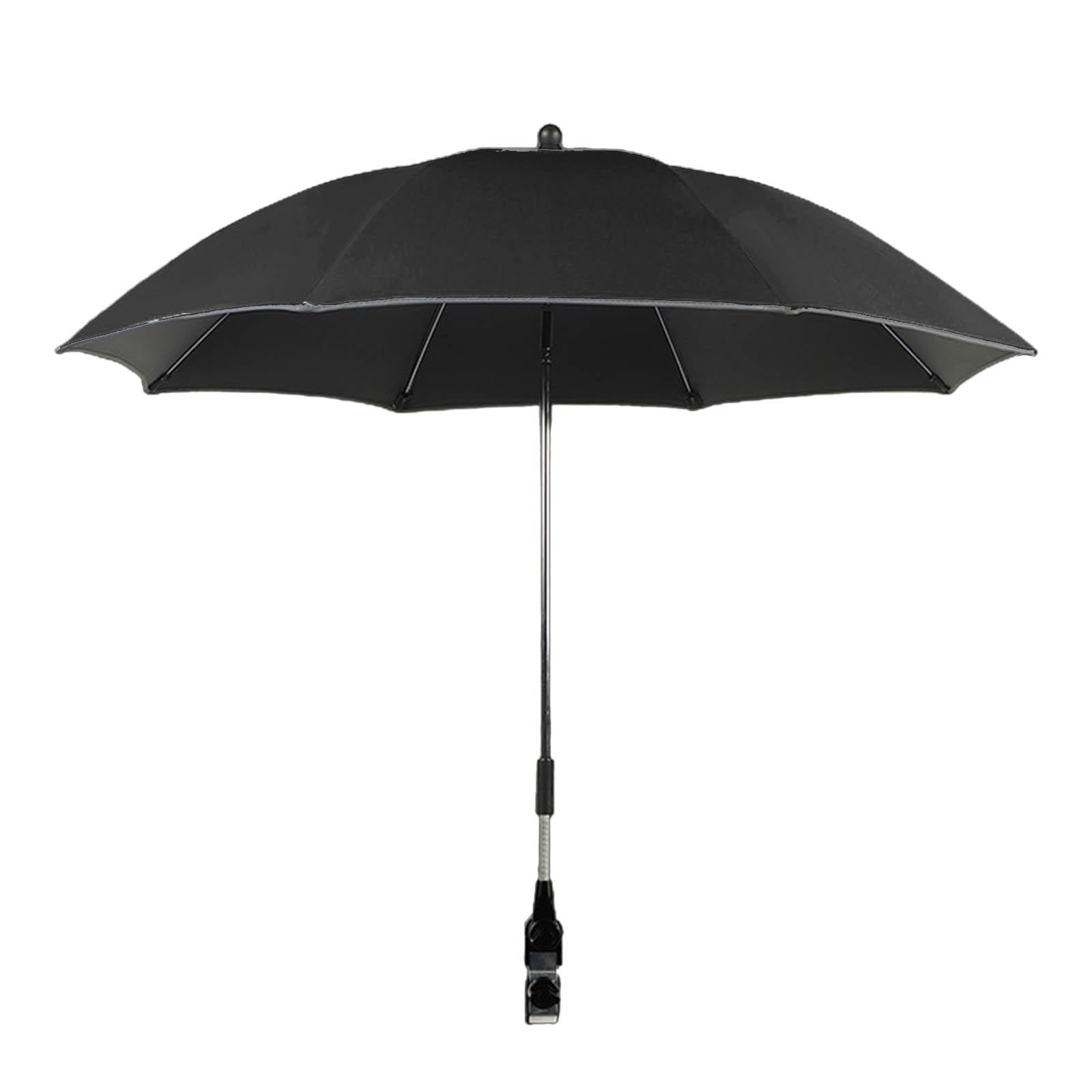 LeeQinersw Universal Stroller Umbrella with UV , Baby Stroller Parasol 85cm/33.5in with Umbrella Clip, 36 Degree Adjustable for Beach Chairs , Black