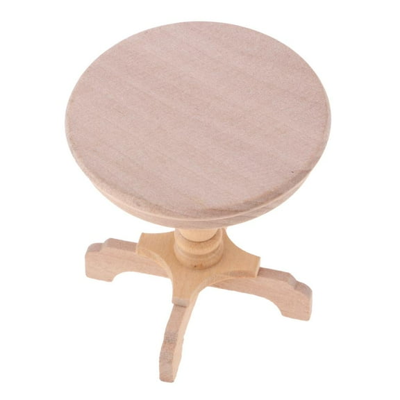 LeeQinersw Unpainted Dollhouse Miniature Furniture Wooden Table Kitchen Room