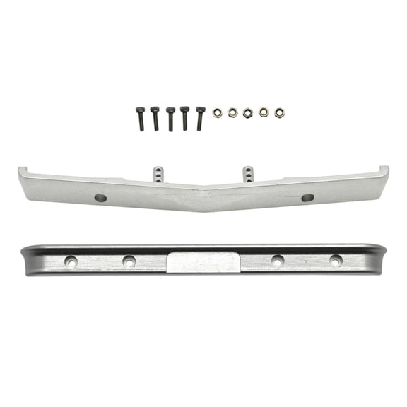 LeeQinersw Upgrade Front/Rear Bumper for SCX24 AXI90081 1: 24 Scale RC Crawler Hobby Car silver