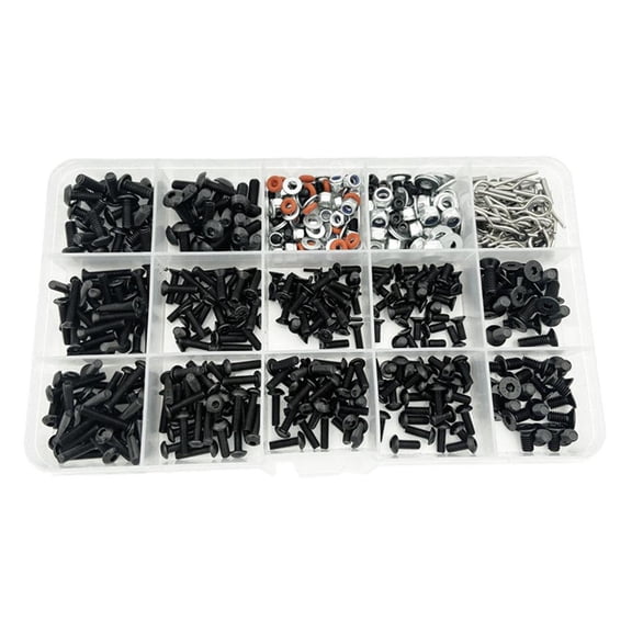LeeQinersw Upgrade RC Screw Kit 1/10 M3 Flat/Round Head Car Parts Model DIY 520Pcs Screw Set for Sakura D4 Professionals Car Model Lovers RC Vehicle