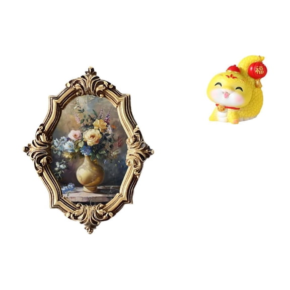 LeeQinersw Vintage Resin Photo Frame and Cartoon Snake Statue Decorative Art for Office Bedroom Gallery Table Centerpiece Housewarming Gift