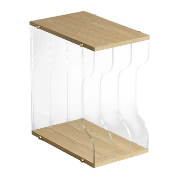 LeeQinersw Vinyl Record Holder Stand Elegant Vinyl Storage Rack for CD Albums Apartment Wood Color 3 Grid