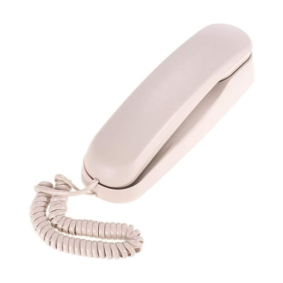 LeeQinersw Wall Mount Desktop Corded Fixed Telephone Landline Wired Handset Phone Beige New