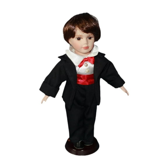 LeeQinersw Wedding Porcelain Doll Anniversary Gift Collectibles Sturdy Ceramic Figurine Black