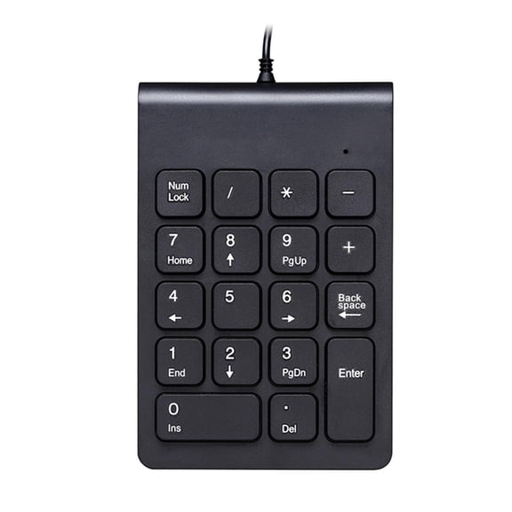 LeeQinersw Wired USB Numeric Keypad 18 Keys Anti Slip Easily Carry Black