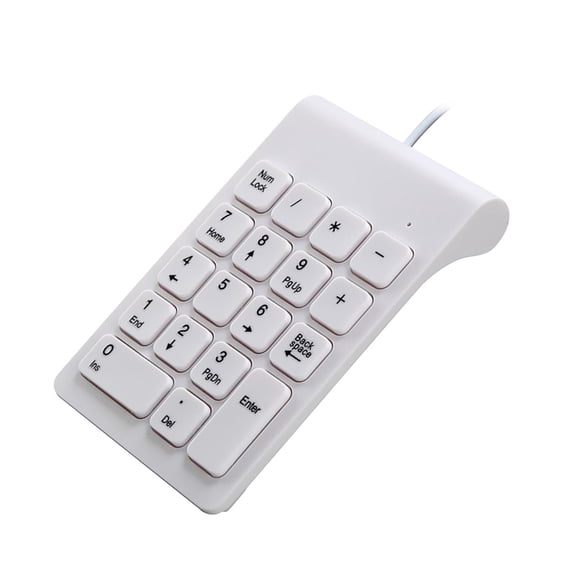 LeeQinersw Wired USB Numeric Keypad 18 Keys Anti Slip Easily Carry White
