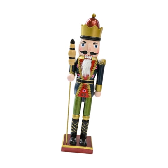LeeQinersw Wood Nutcracker Figure Christmas Decoration Xmas Traditional Nutcracker Ornament Deep Blue Clothes