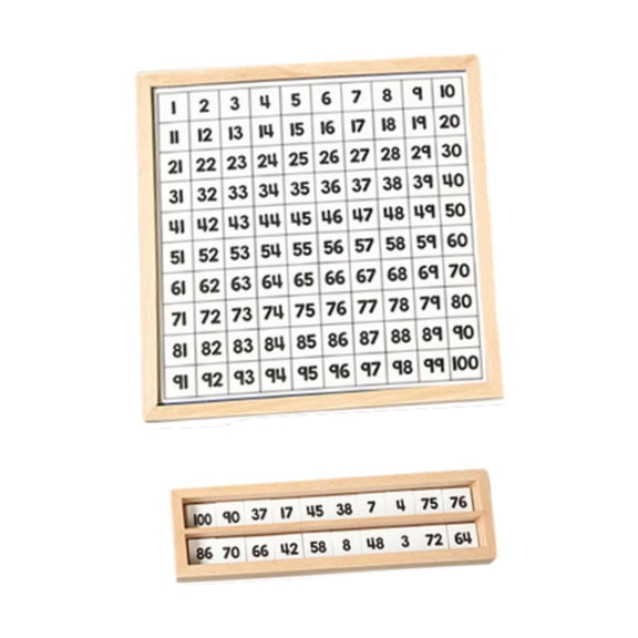 LeeQinersw Wooden Hundred Board 1 to 100 Consecutive Numbers Teaching Tool Educational Game