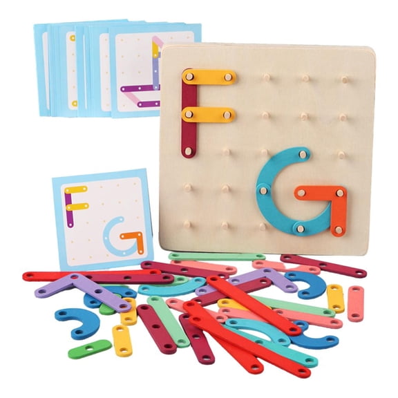 LeeQinersw Wooden Letter and Number Column Set Development Manipulative Digital Educational