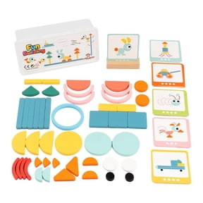 LeeQinersw Wooden Pattern Blocks Tangram Shape Puzzle Set Portable Intelligence Development