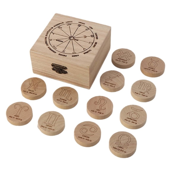 LeeQinersw Wooden Runes Set Rune Elements Healing Gift Symbol Chart Alphabet Runic Alphabet B