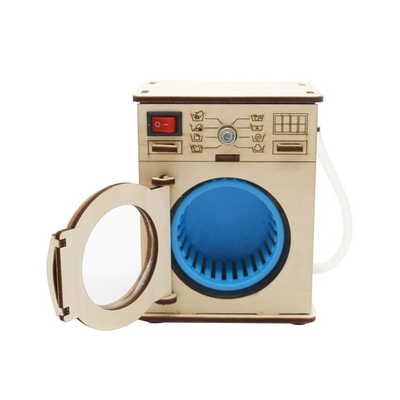 LeeQinersw Wooden Science Experiment Kit Educational Toys Creative Drum Washing Machine DIY