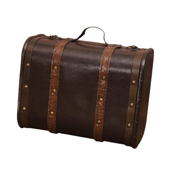 LeeQinersw Wooden Vintage Style Suitcase Decor Decorative Storage Box Small Nostalgic Retro 26.5 cmx15 cmx21 cm