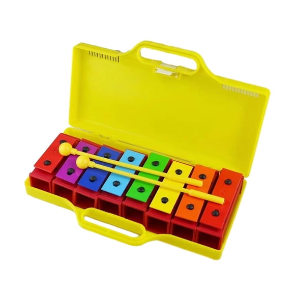 LeeQinersw Xylophone with Case 8 Notes Glockenspiel Xylophone Preschool Metal Keys Colorful