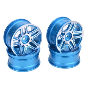 LeeQinersw bigworldlittlethings 4PCS 1.9 inch Aluminum 5 Spoke Beadlock Wheel Rims for 1/10 Blue