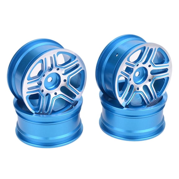 LeeQinersw bigworldlittlethings 4PCS 1.9 inch Aluminum 5 Spoke Beadlock Wheel Rims for 1/10 Blue