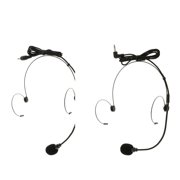 LeeQinersw lacooppia Lapel Double Ear Hook Headset Microphone Black 3.5mm Straight + Right Angle