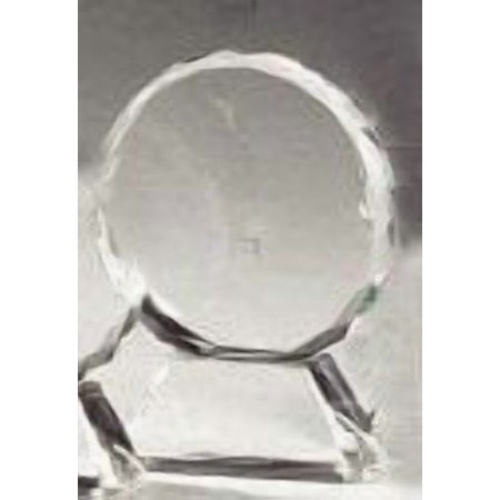 Elegance Silver Round Award, Medium, 4.5"optical Crystal