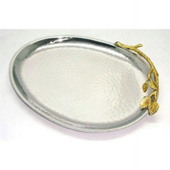 Elegance Heim Concept 10-inch Gilt Leaf Oval Platter