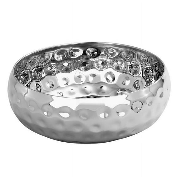 Leeber 72593 Elegance Bolt Hammered 11 in. Round Stainless Steel Serving Bowl