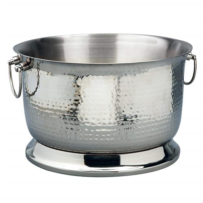 16 qt Hammered Stainless Steel Double Wall Party Tub