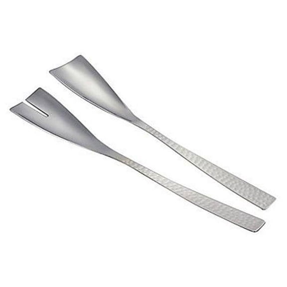 Leeber 72645 Hammered Italiano Stainless Steel Salad Servers