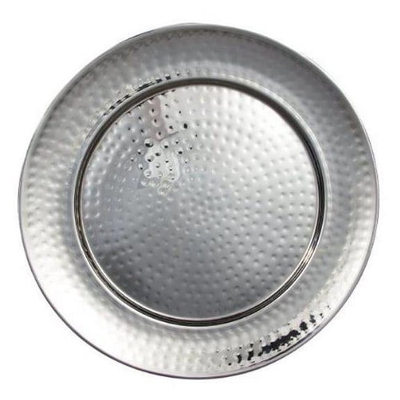 Leeber 74334 17 in. Stainless Steel Round Tray, Silver