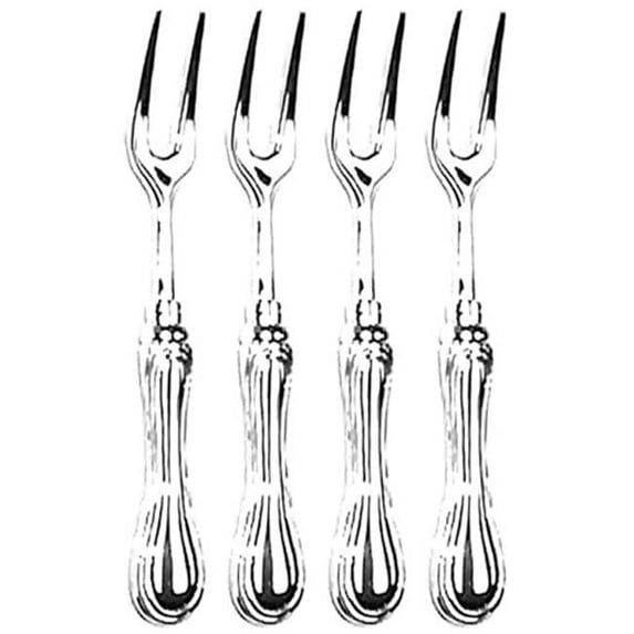 Leeber 86003 Elegance Silver Plate Rim Fork, 5.25 in. - Set of 4