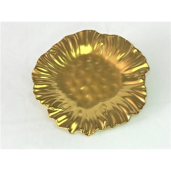 Leeber Limited 69322 Botanic Collection Titanium Porcelain Sunflower Plate 10.25'