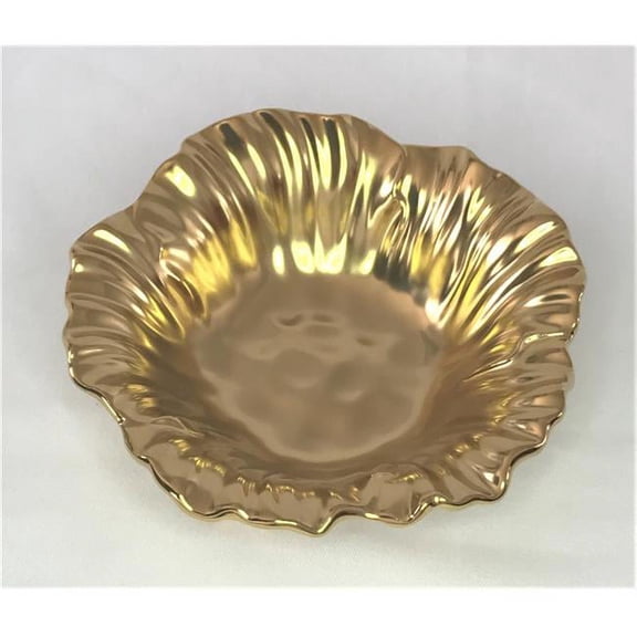 Leeber Matte Gold Sunflower Bowl, 6.75 X 2.25