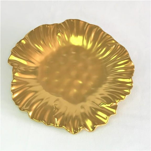 Leeber Matte Gold Sunflower Plate, 12.25 X 1.75