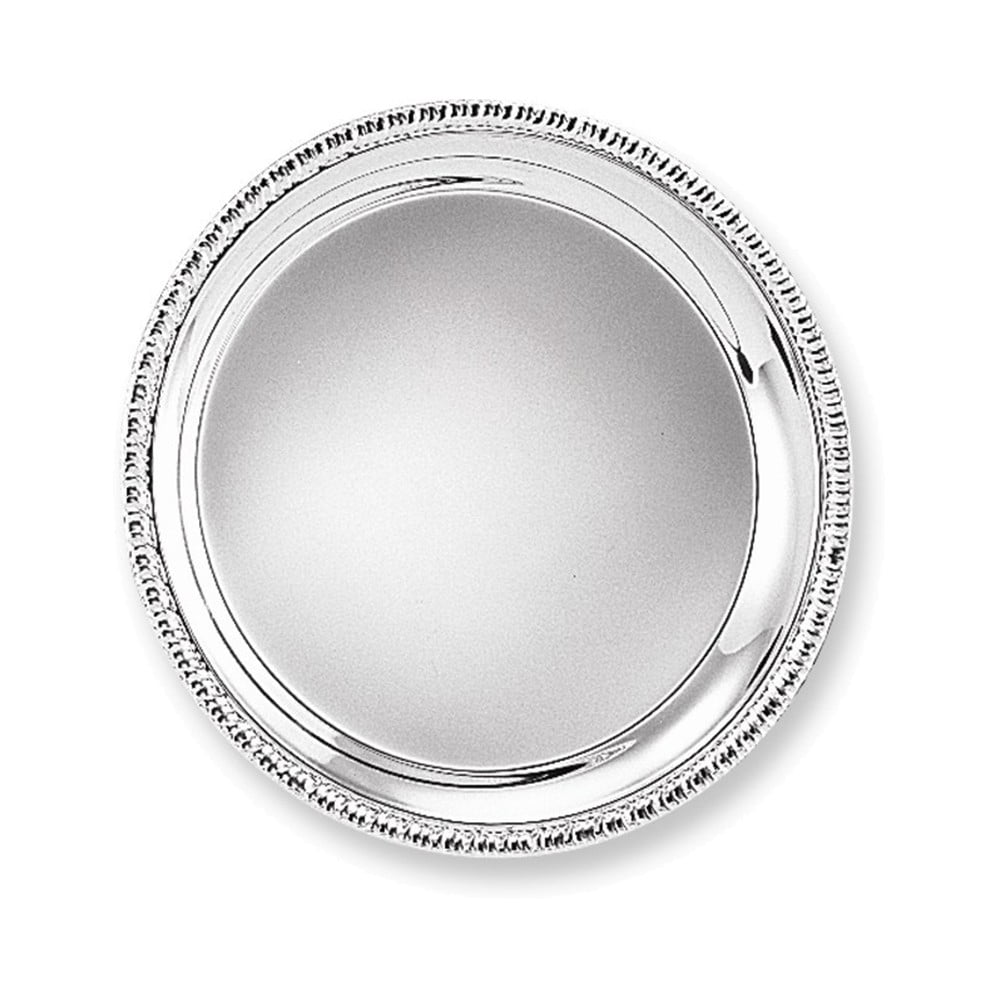 Elegant Silver-plated Round Tray with Fancy Edge Lebanon Ubuy