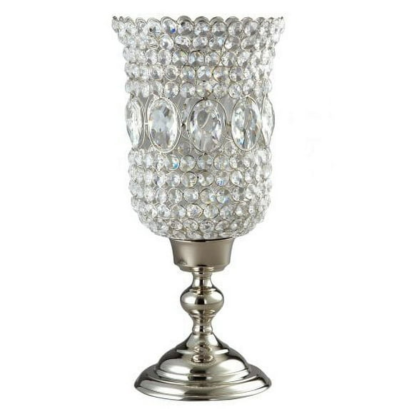 Leeber Sparkle Hurricane Pillar/Taper, 15", Silver