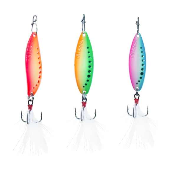 Leech Flutter Spoon Kit, 1/8oz, Size 10, GLOW