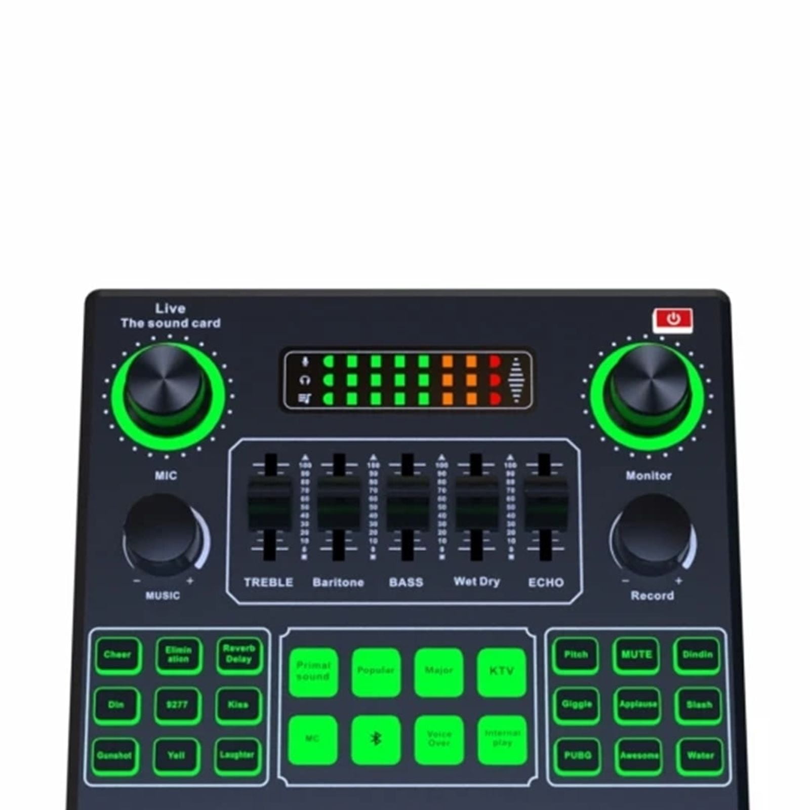 Leedoar V9SJ Professional Portable Audio Mixer Microphone Live Sound Card Voice Changer Gaming Live Broadcast Recording ,Precision Control